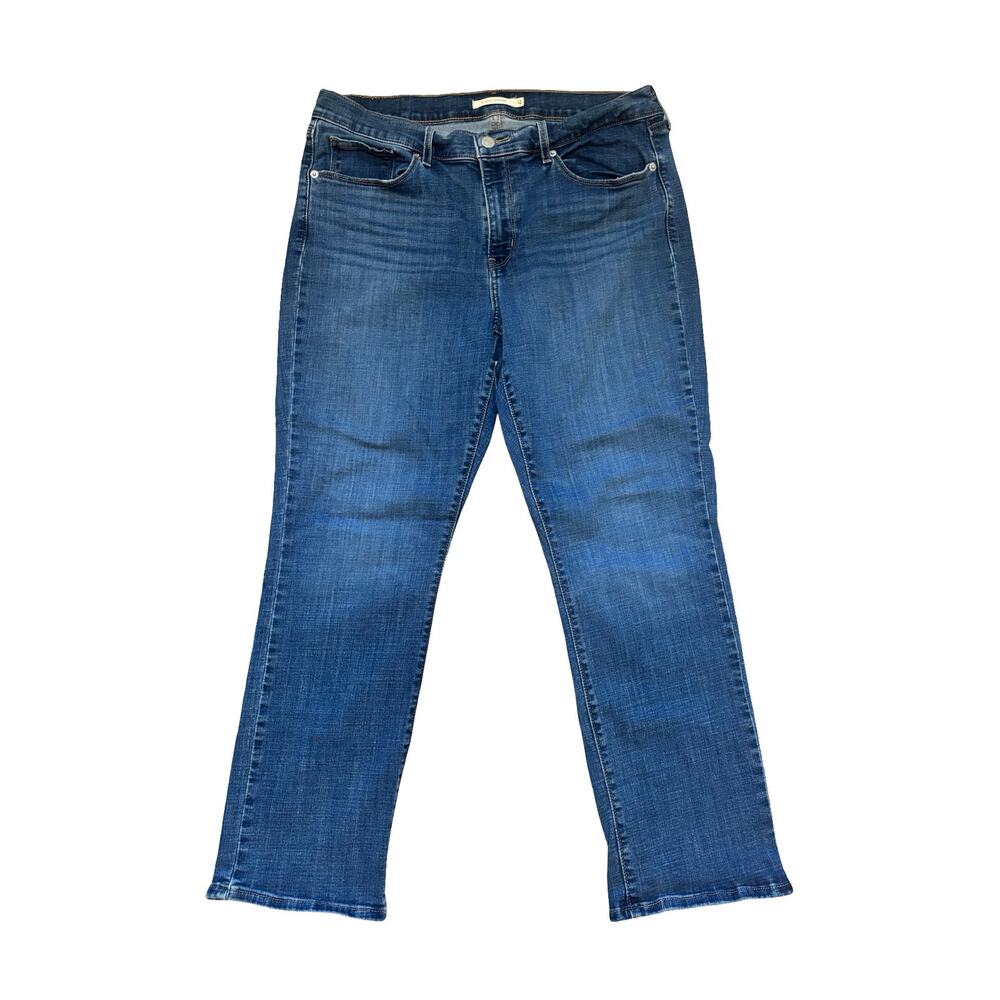 Levi’s Classic Straight Mid Rise Blue Jeans | Stretch Denim Size 12
